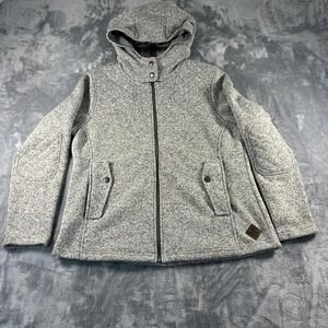 Eddie‎ Bauer women's grey fleece hoodie jacket